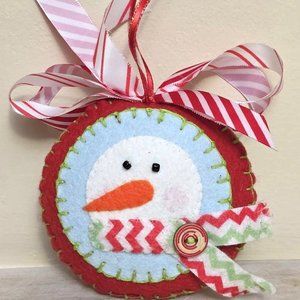 Handmade felt ornament, Christmas ornament, felt, hand embroidery work